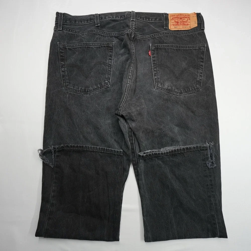 Levi's 501 Men Jeans Size 42X30 (39X29) Black Regular Fit Straight Leg ButtonFly